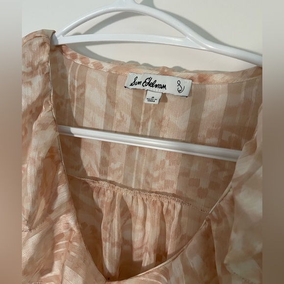 Sam Edelman Peach & White Blouse - Picture 2 of 2